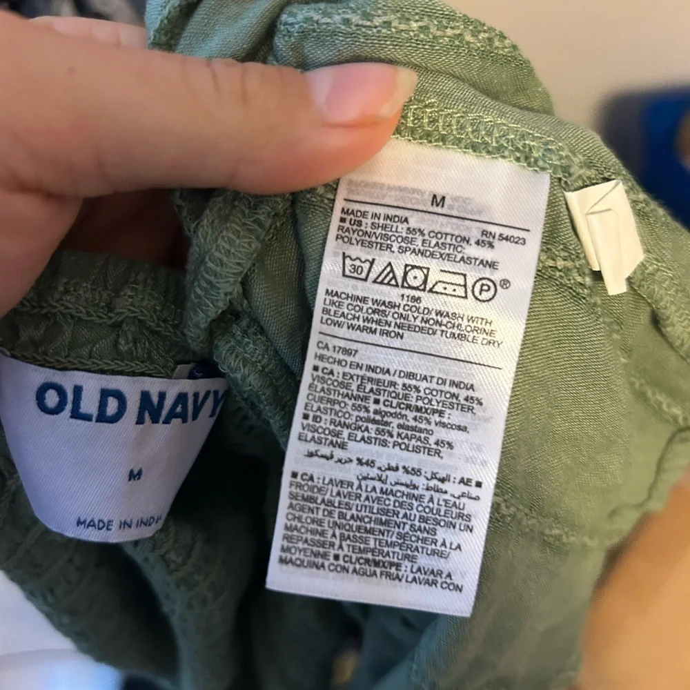 Old Navy Weeping Willow Green Puff Sleeve Wrap Blouse